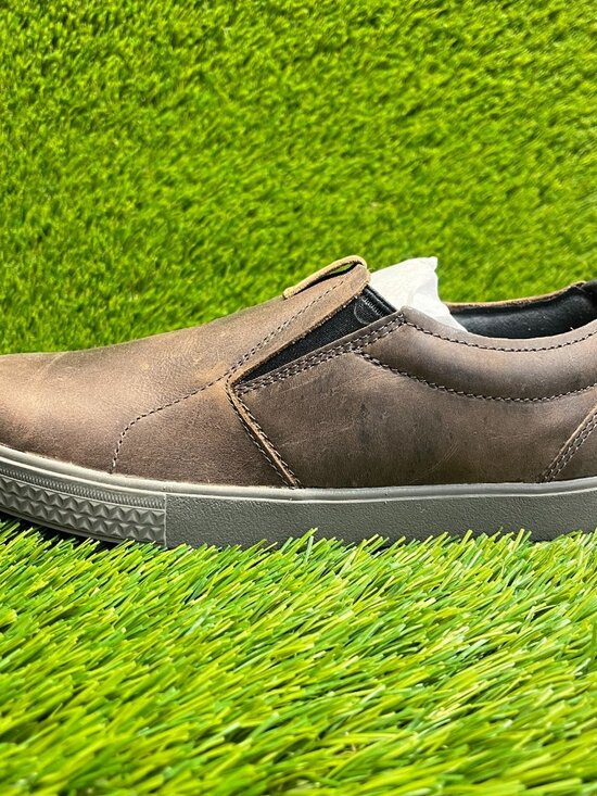 Merrell Barkley Moc Mens Size 7 Brown Black Casual Classic Slip On Loafer Shoes
